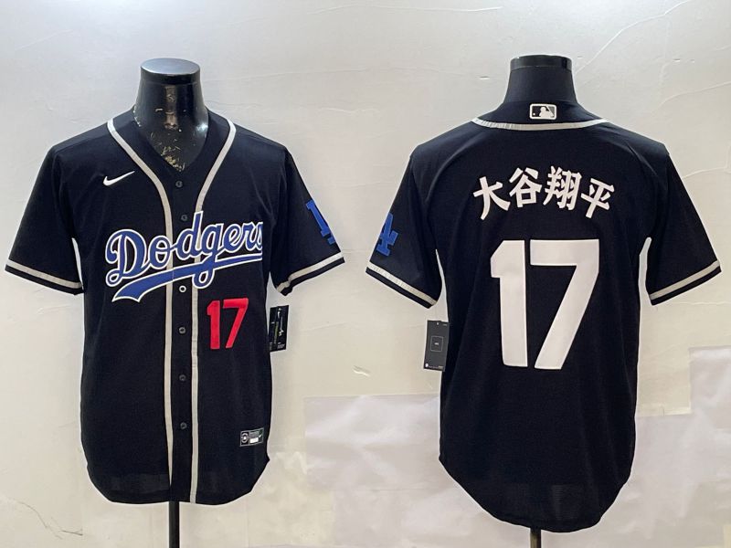Men Los Angeles Dodgers #17 Ohtani Black Fashion Game 2025 Nike MLB Jersey style 3019
